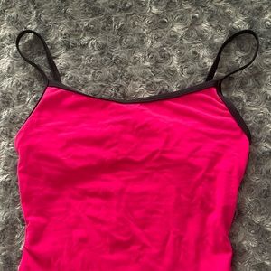 Yumiko Kiki microfiber hot pink leotard bodysuit M